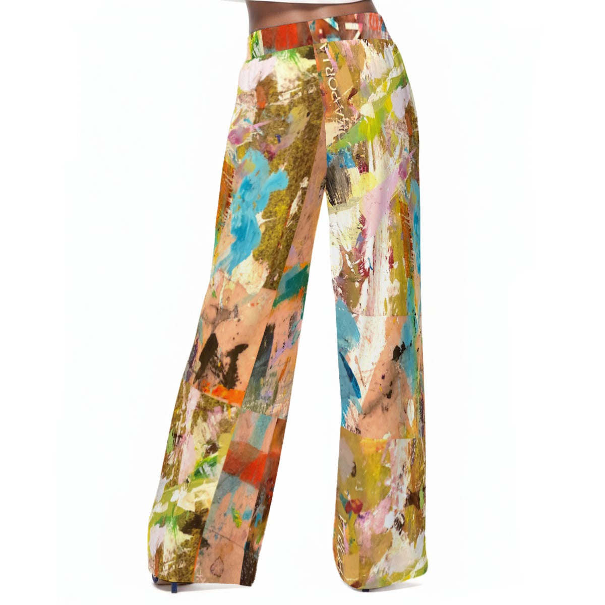 Graffiti Flow Pants Women's Casual Wide-Leg Pants|100% Rayon