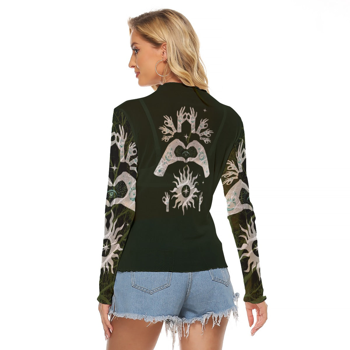 Anahata (Heart Chakra) Mesh Top Dark Green