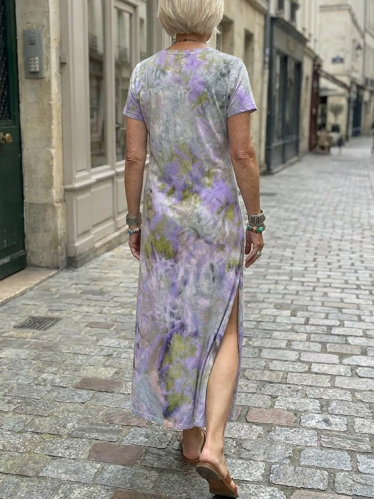Camille V-neck Long Dress With Side Slit