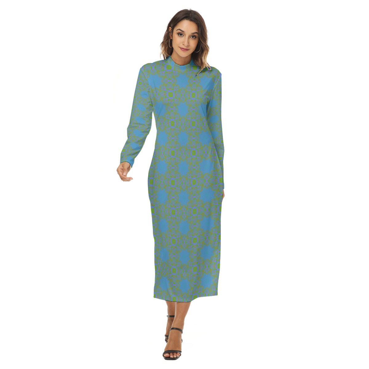 Blue Star Mock Turtleneck Dress