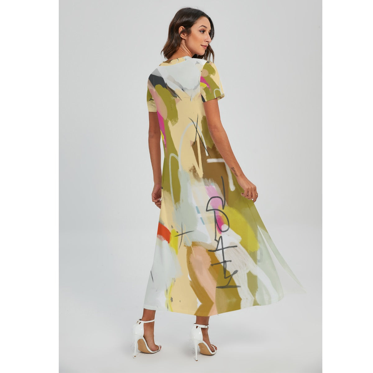 Cecily V-neck Long Maxi Dress With Side Slit