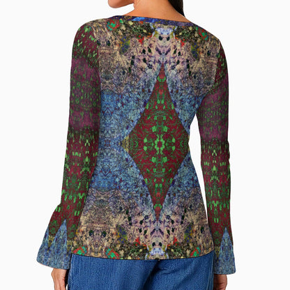 Dragonfly Mythos Top - Casual Boho Long Sleeve Women's Top