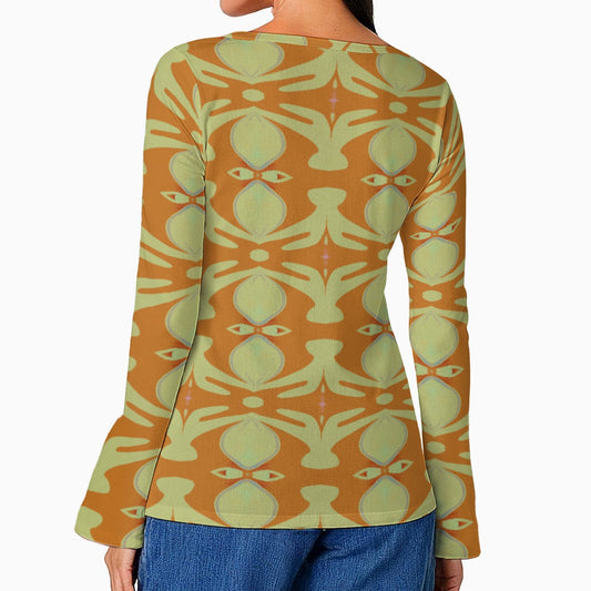 Desert Bloom Mythos Top - Casual Boho Long Sleeve Women's Top