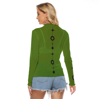Celestial and Yoga Hands Mesh Top Kelly Green