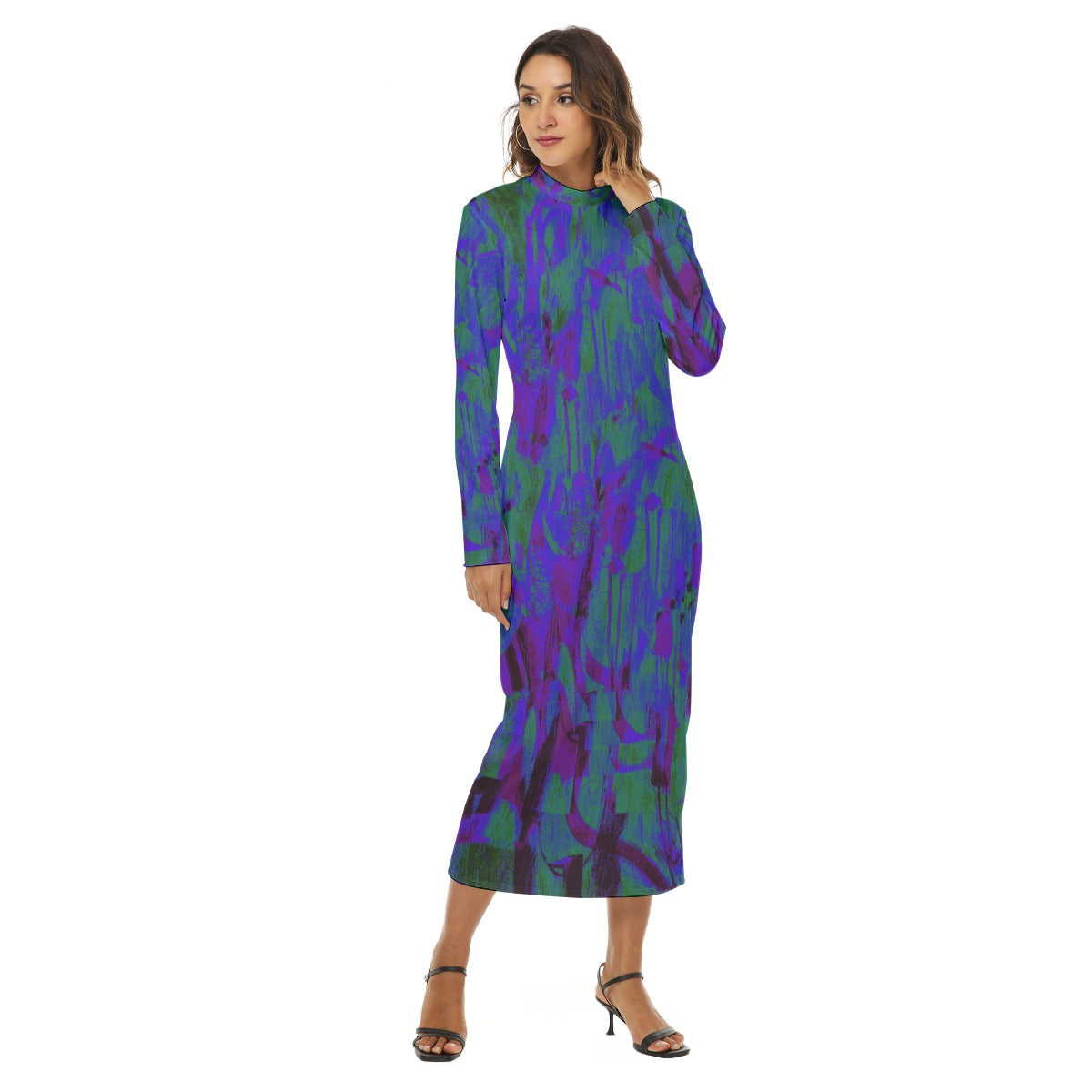 Blin Mock Turtleneck Dress