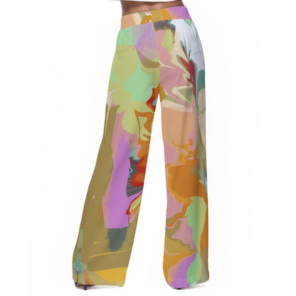 Summer Orchid Flow Pants - Women's Casual Wide-Leg Pants