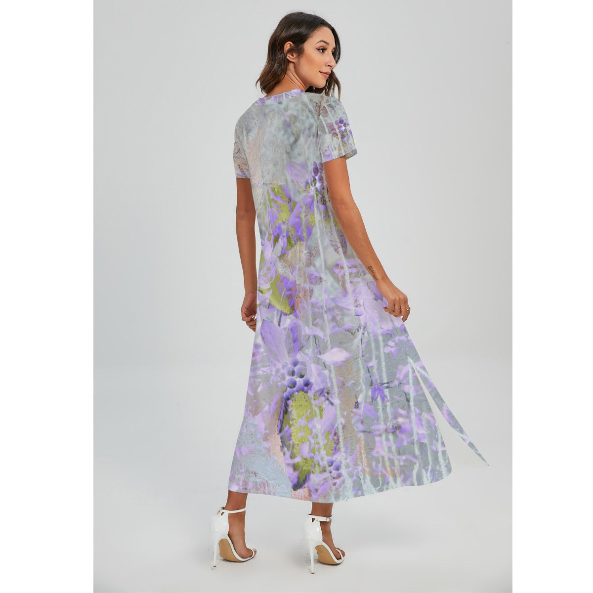 Camille V-neck Long Dress With Side Slit