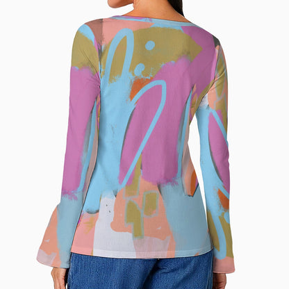 Cyndi Women's Mythos Top - Long-Sleeved Flared Top