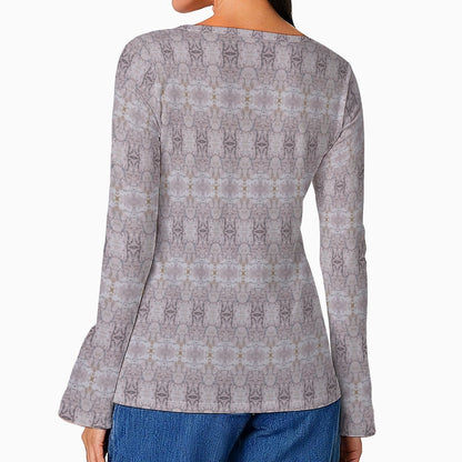 Casual Boho Long Sleeve Women's Top - Quartz Mythos Top