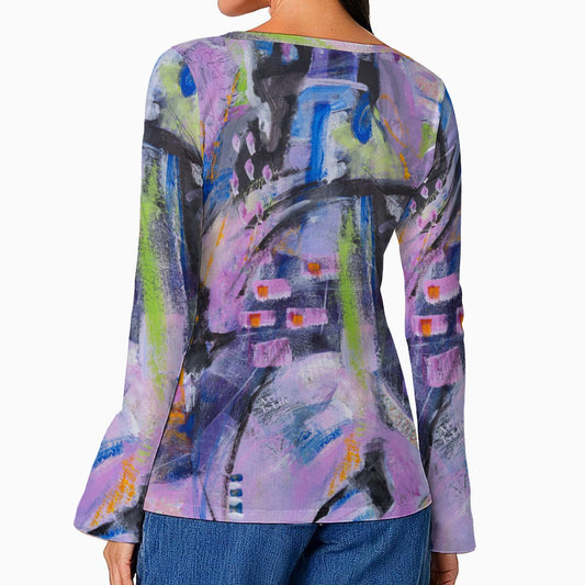 Raising The Vibration Women'S Long-Sleeved Flared Top