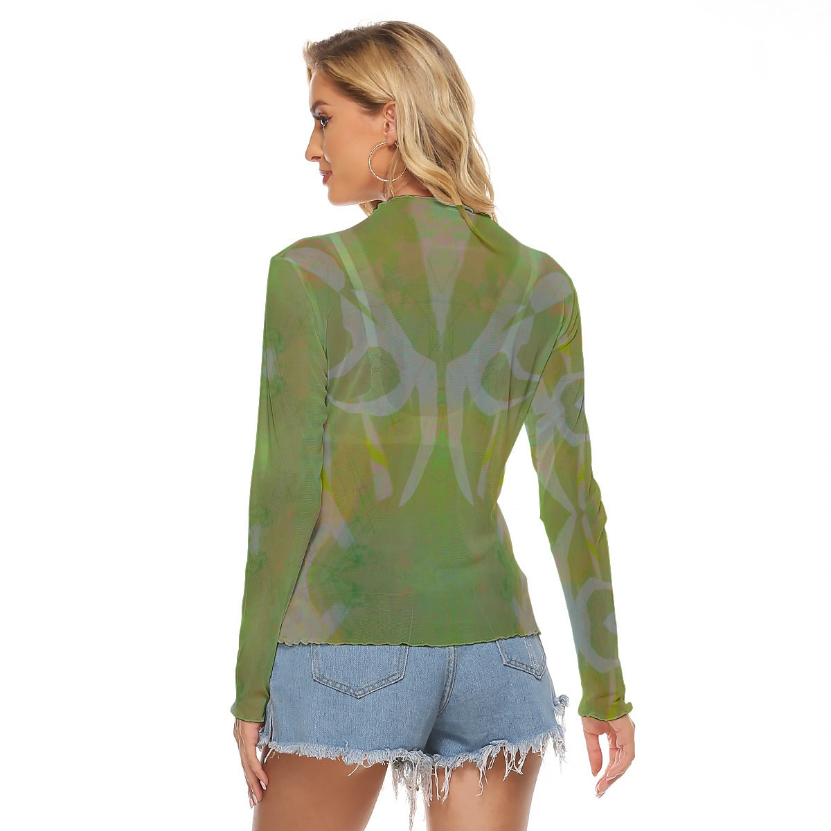 Two Figures Green Mesh Top