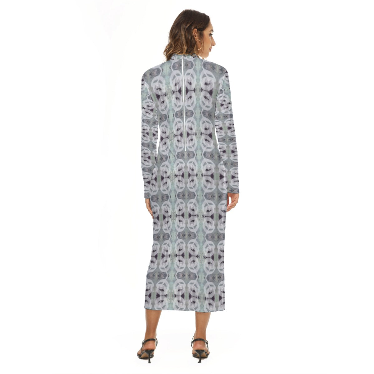 Deco Rose Mock turtleneck Long Dress