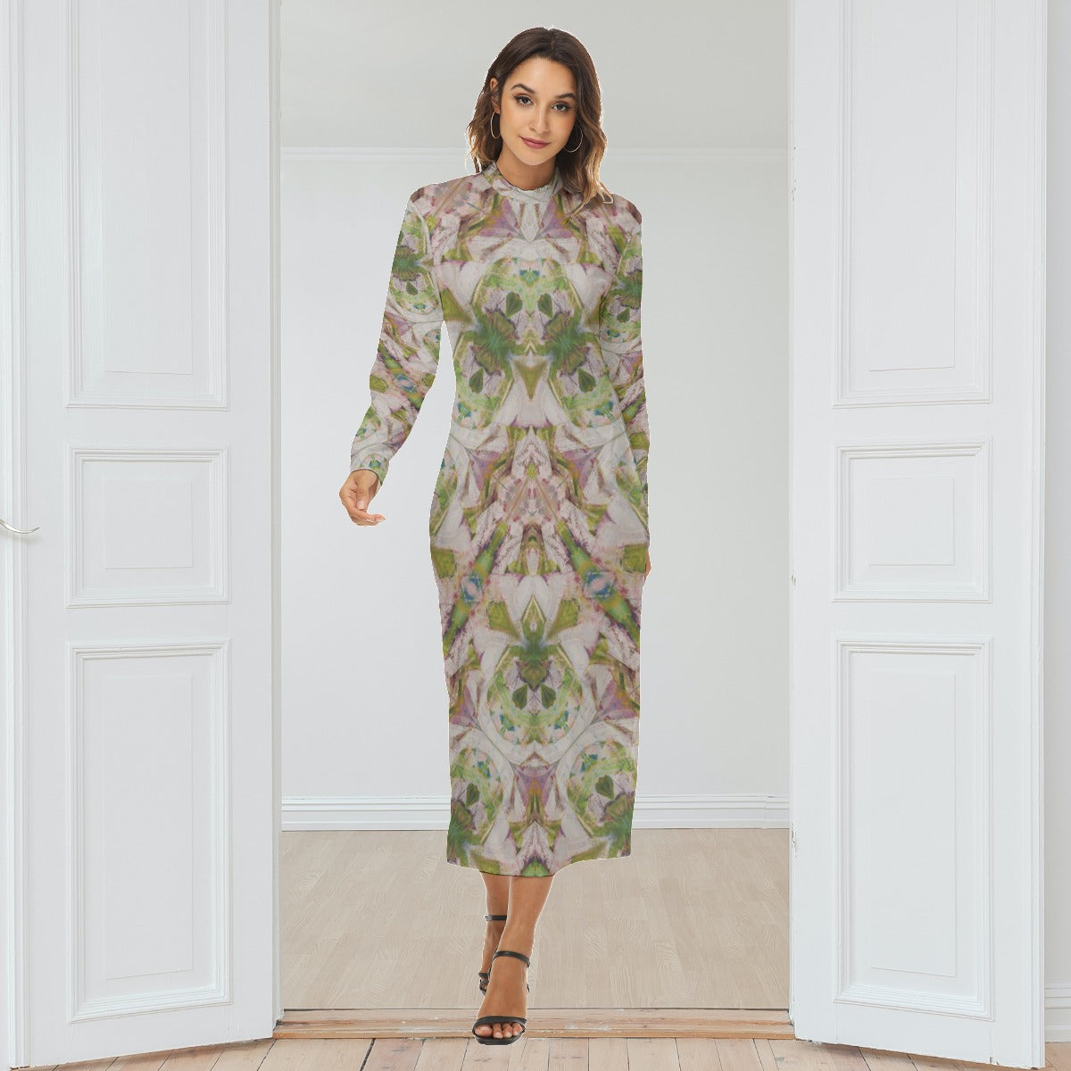 Sylvan Mock Turtleneck Long Dress