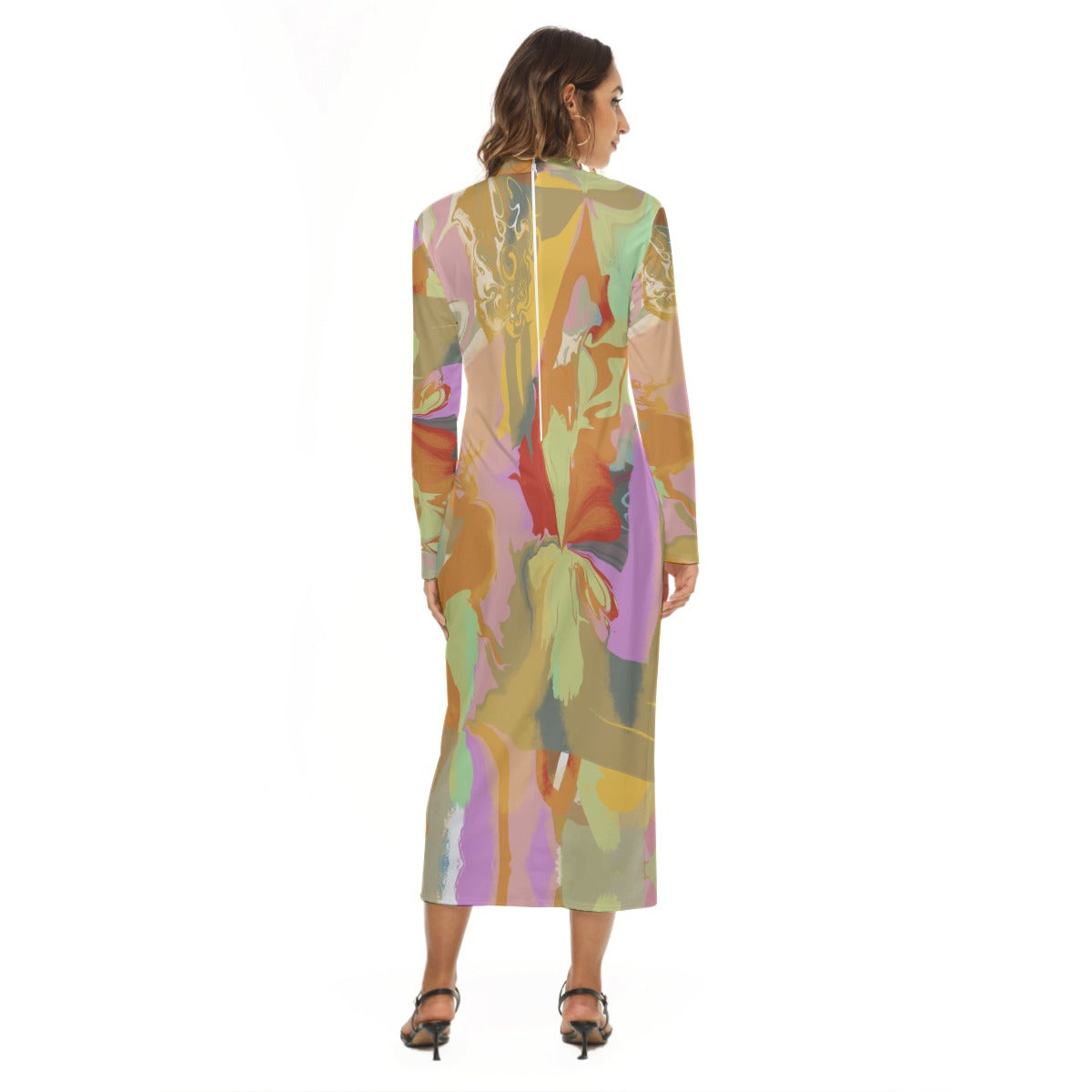 Summer Orchid Mock Turtleneck Dress