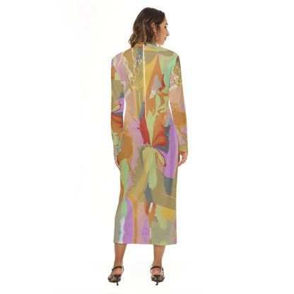 Summer Orchid Mock Turtleneck Dress