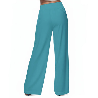 Turquoise Flow Pants - Women's Wide-Leg Pants