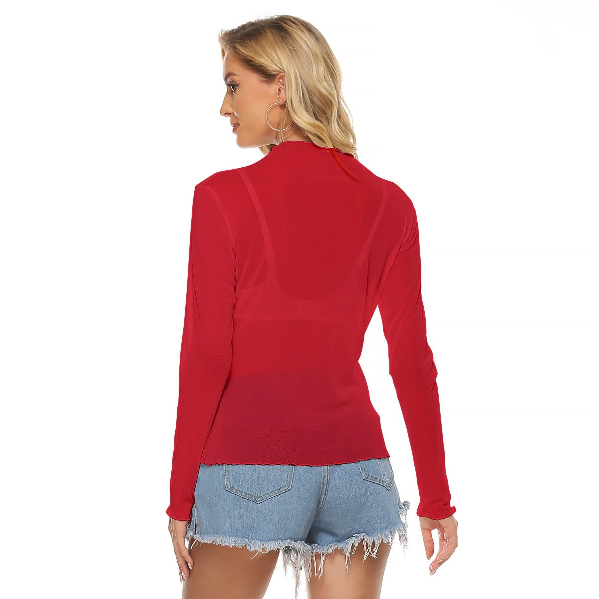 Deep Red Mesh Top