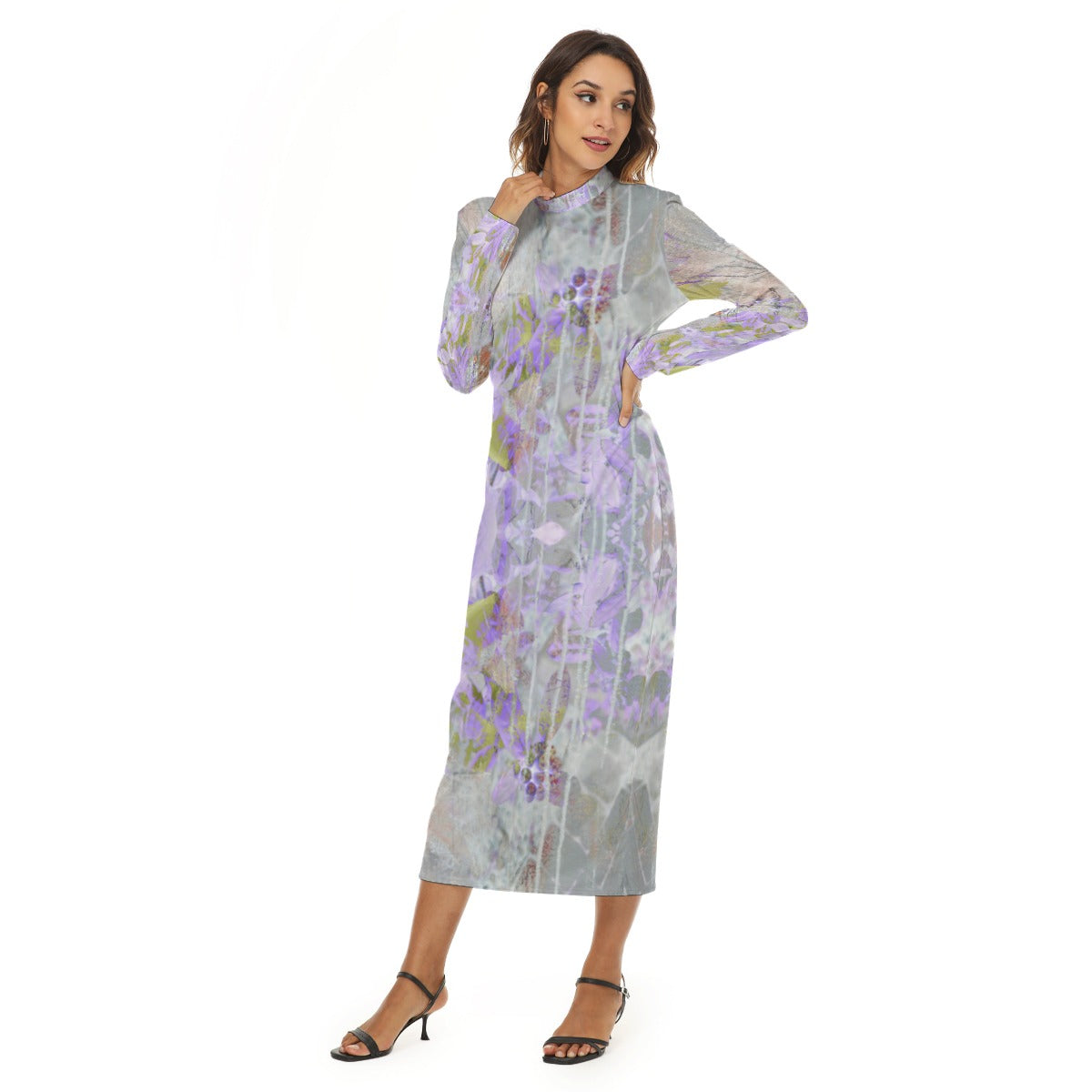 Camille Mock Turtleneck Long Dress