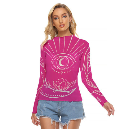 Hot Pink Celestial Mesh Top
