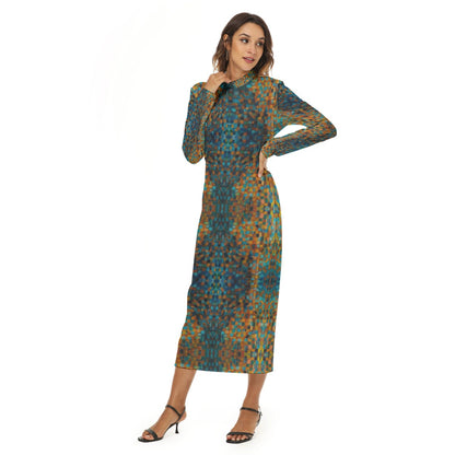 Namiri Mock Turtleneck Dress - Long Sleeve Midi Dress