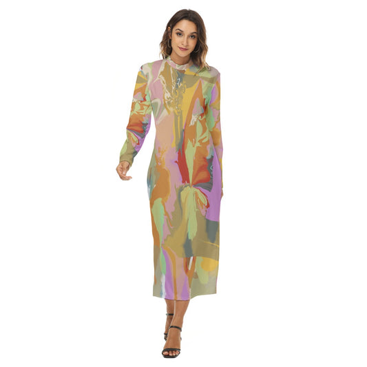 Summer Orchid Mock Turtleneck Dress