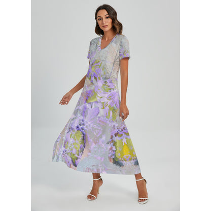 Camille V-neck Long Dress With Side Slit