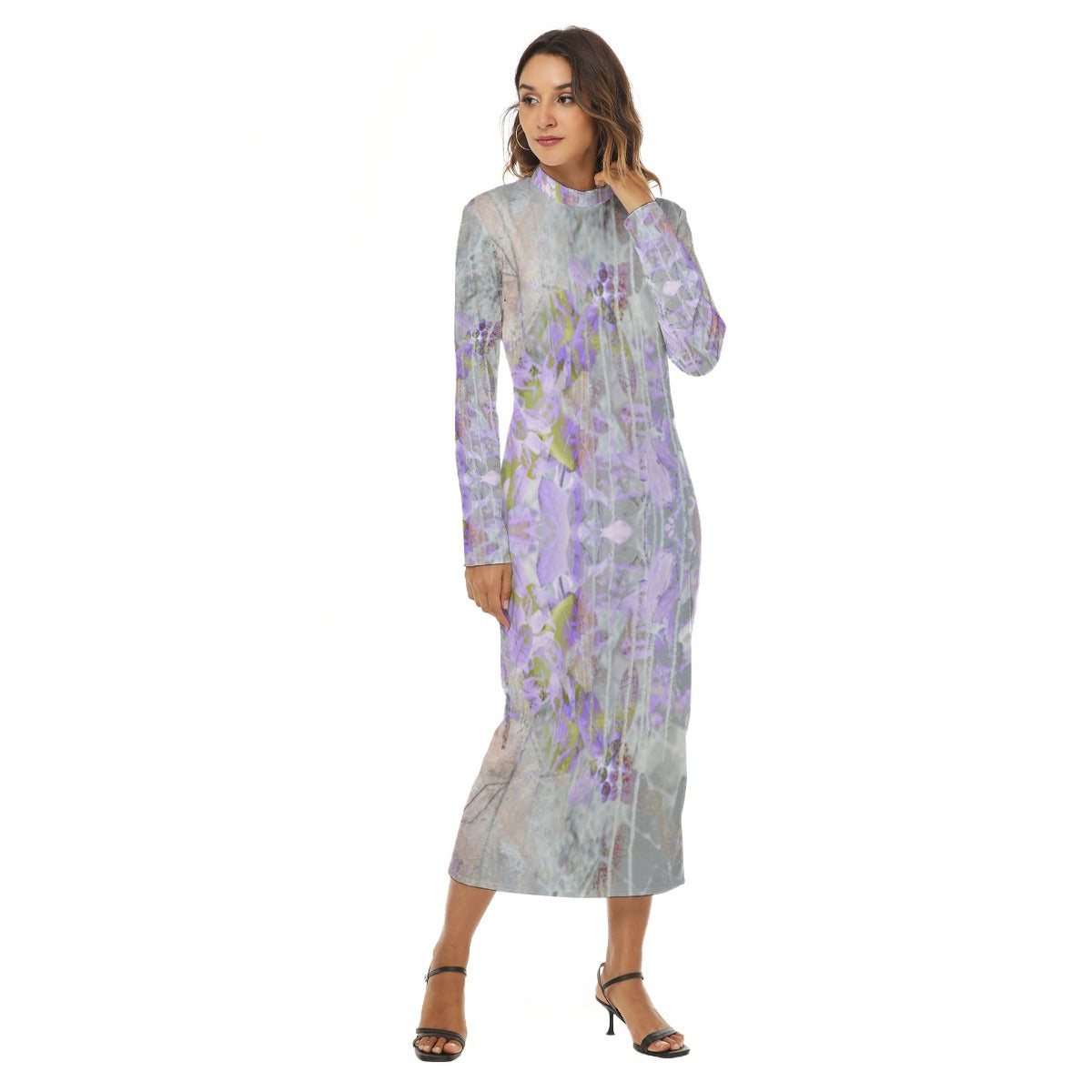 Camille Mock Turtleneck Long Dress