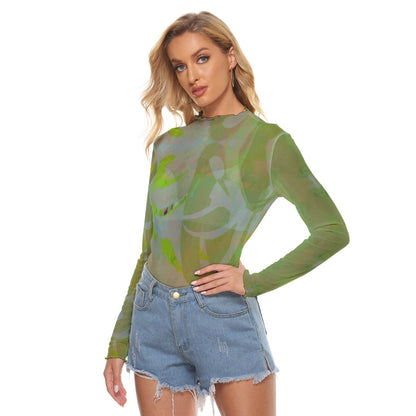 Two Figures Green Mesh Top