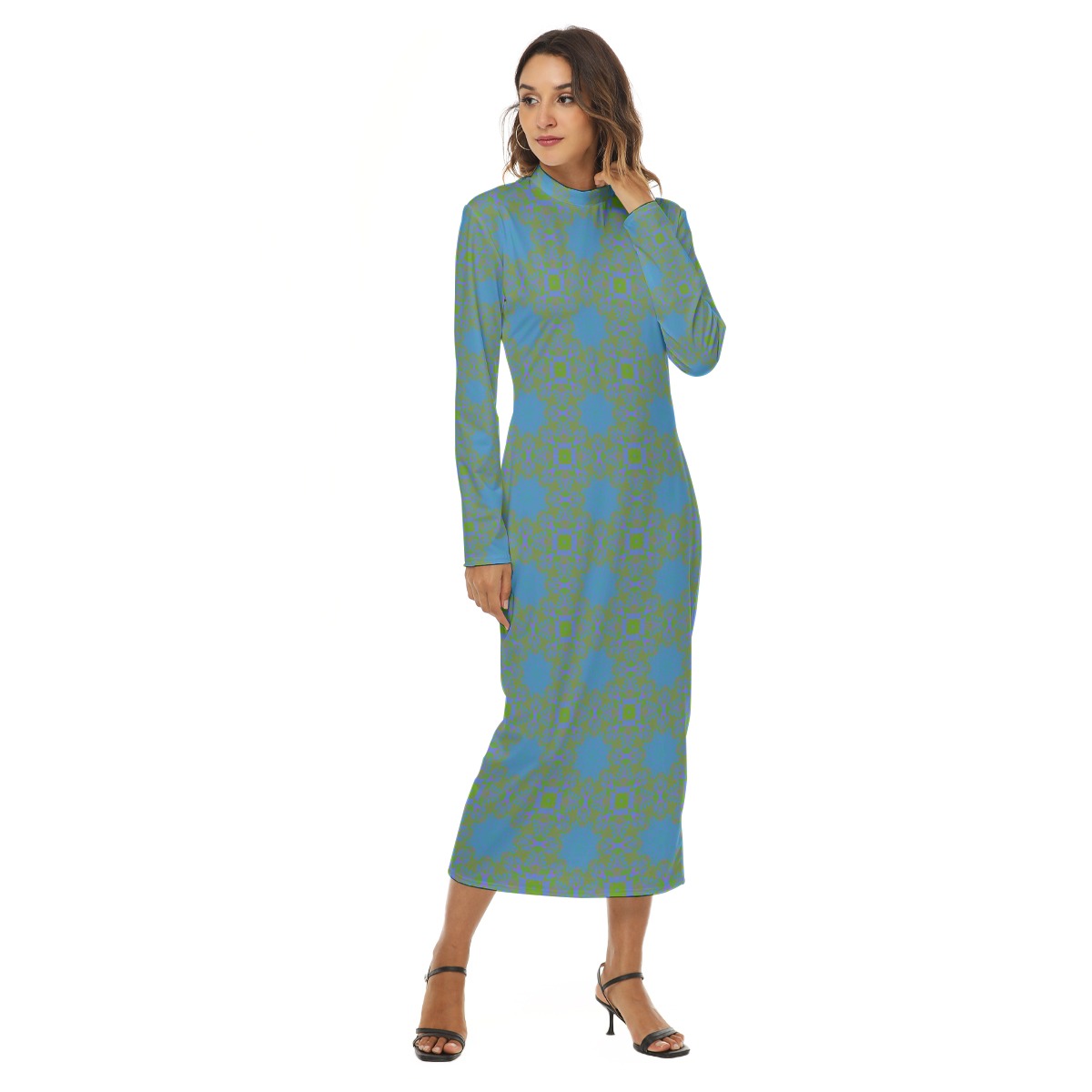 Blue Star Mock Turtleneck Dress