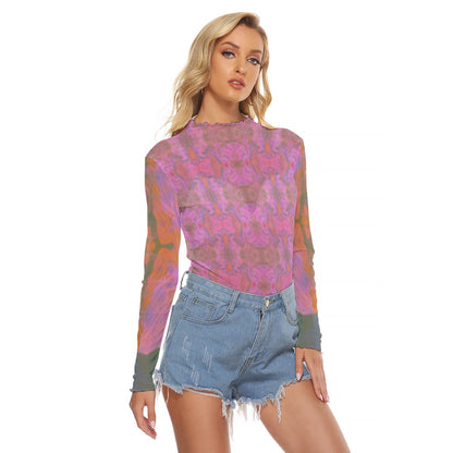 Jennifer Pattern Mesh Top