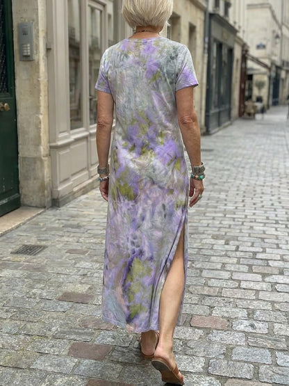 Camille V-neck Long Dress With Side Slit