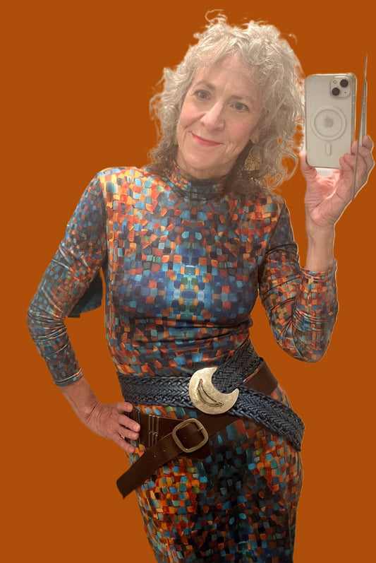 Namiri Mock Turtleneck Dress - Long Sleeve Midi Dress