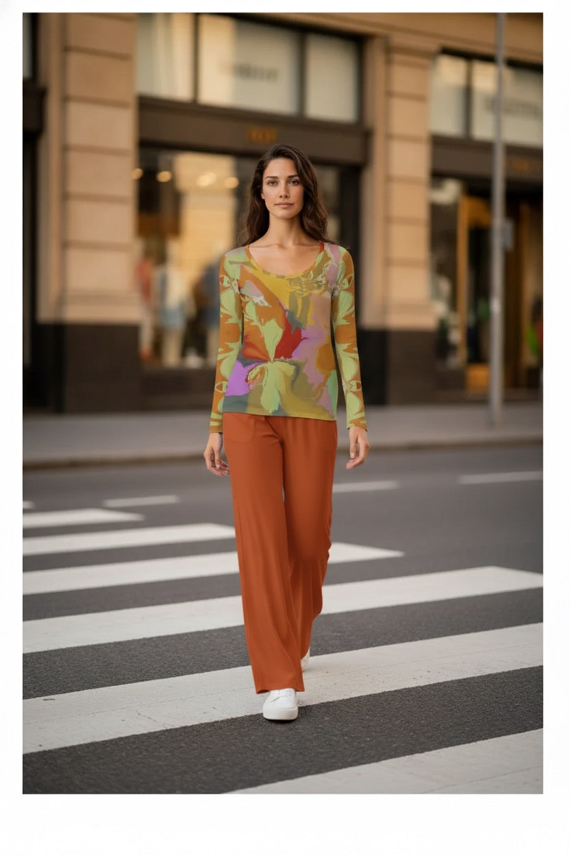 Solid Orange Flow Pants