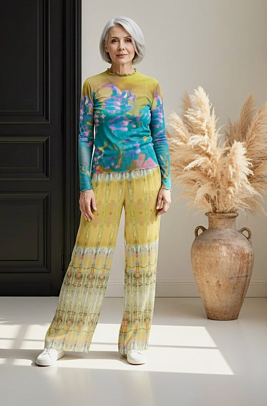 Golden Slumber Flow Pants - Women's Casual Wide-Leg Pants|100% Rayon