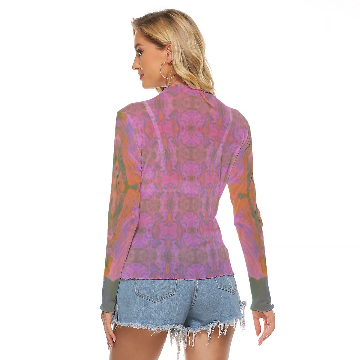 Jennifer Pattern Mesh Top