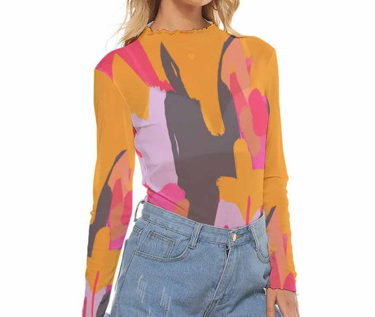 Pop Orange Mesh Top