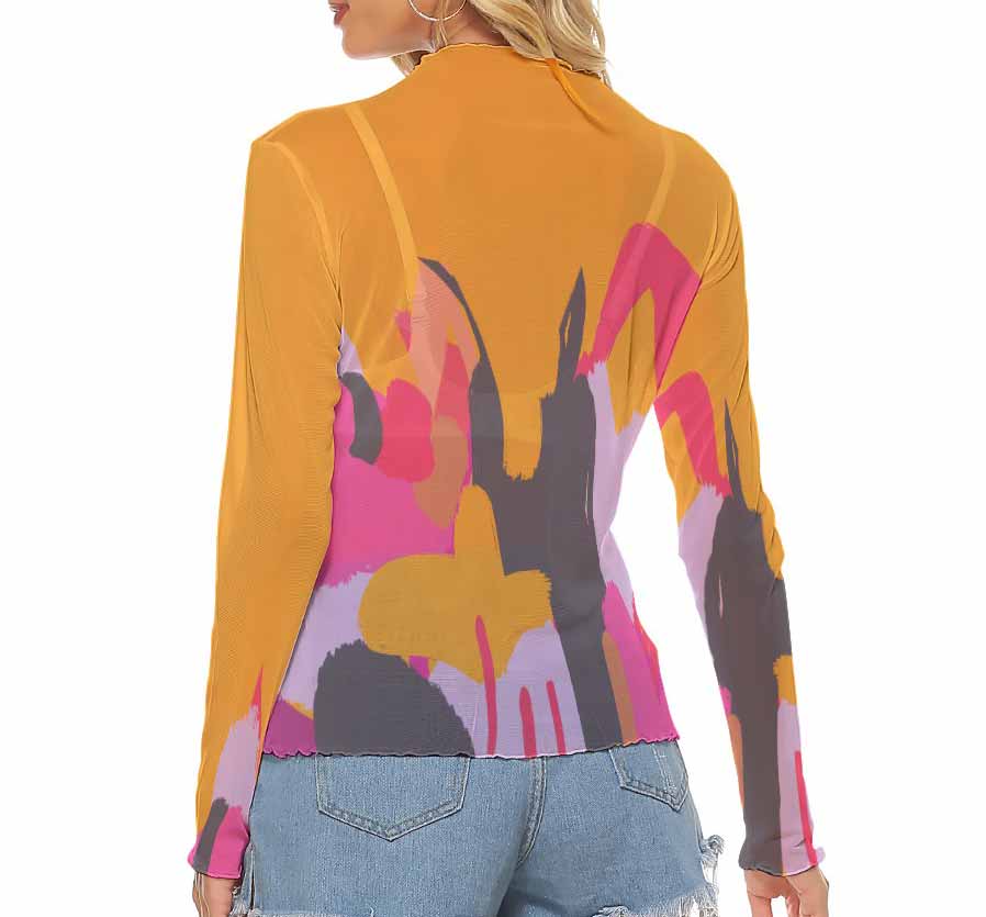 Pop Orange Mesh Top