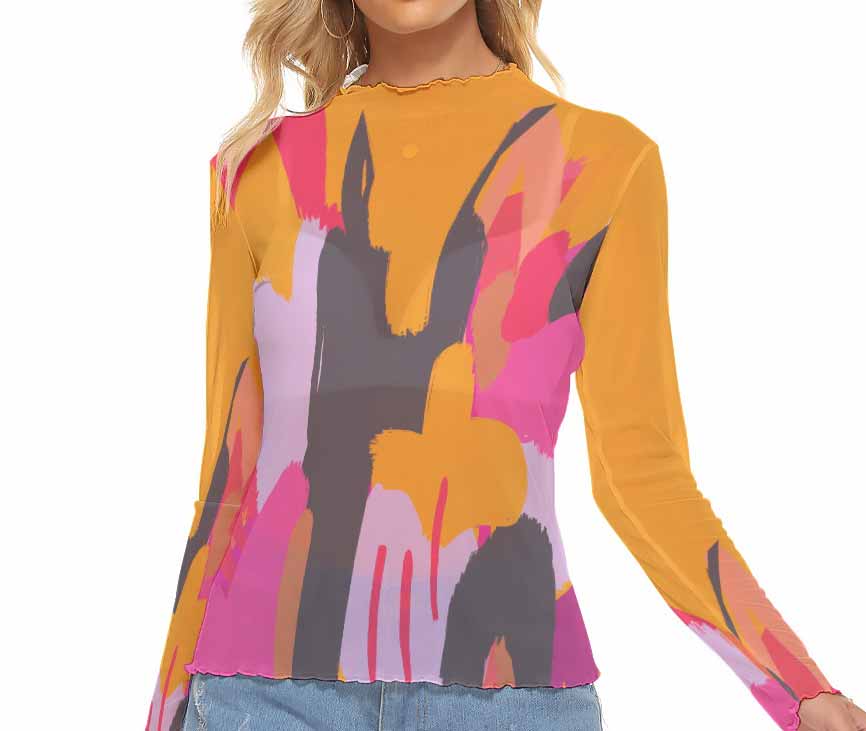Pop Orange Mesh Top