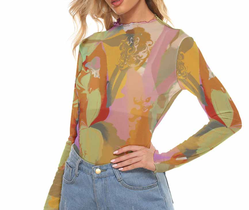 Summer Orchid Mesh Top