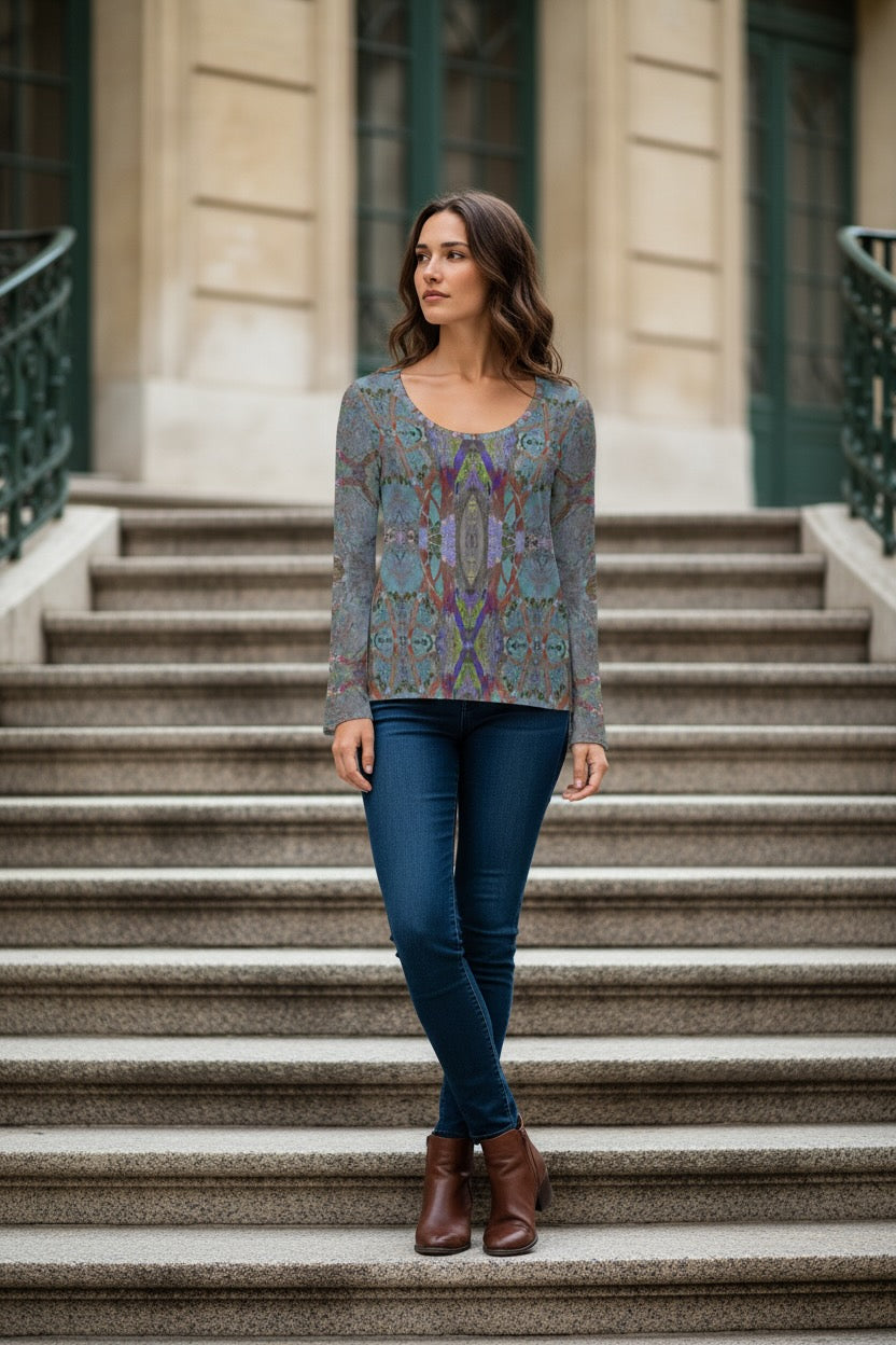 Shakira Mythos Top - Casual Boho Long Sleeve Women's Top
