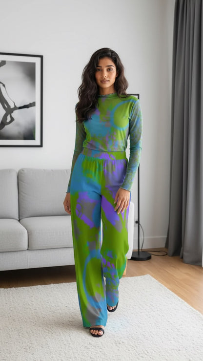 Abby Flow Pants - Women's Casual Wide-Leg Pants|100% Rayon