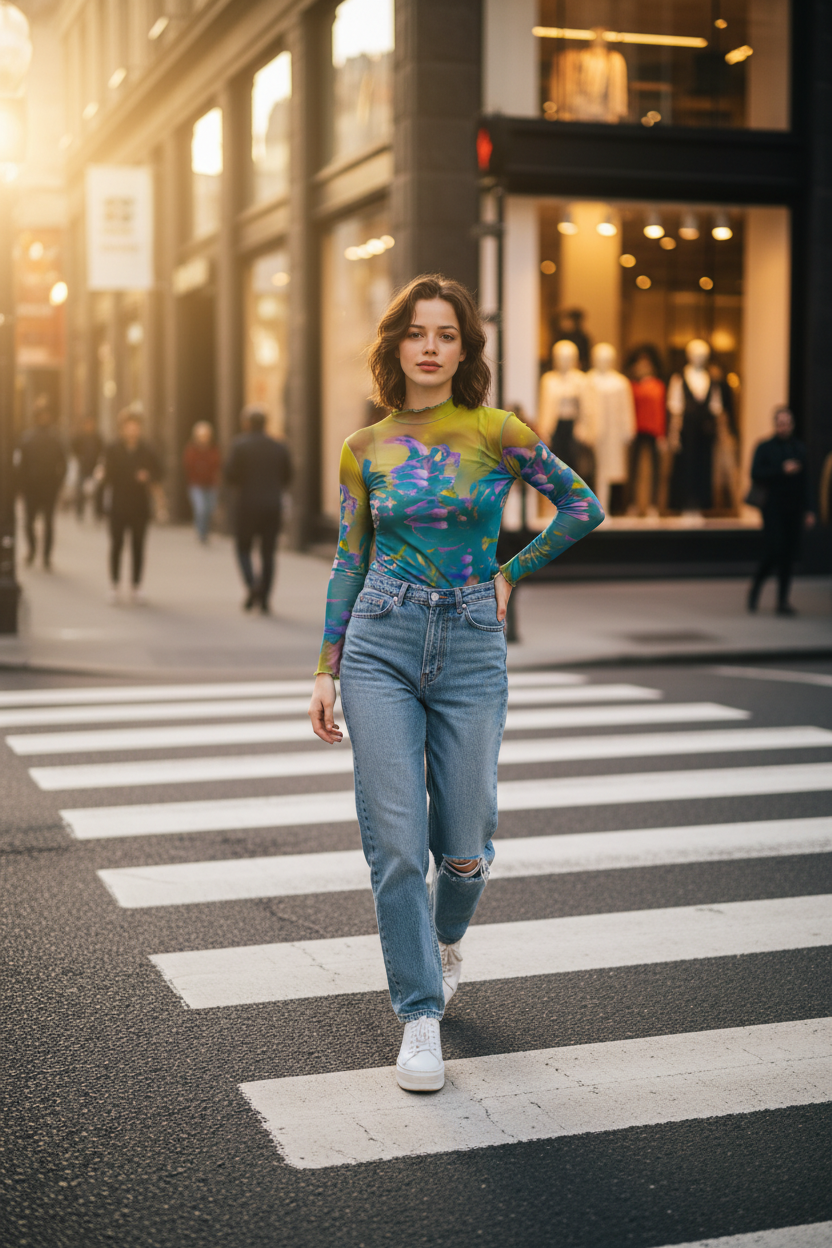 Beth Mesh Top