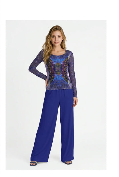 Indigo Flow Pants - Wide-leg Natural Rayon Pants