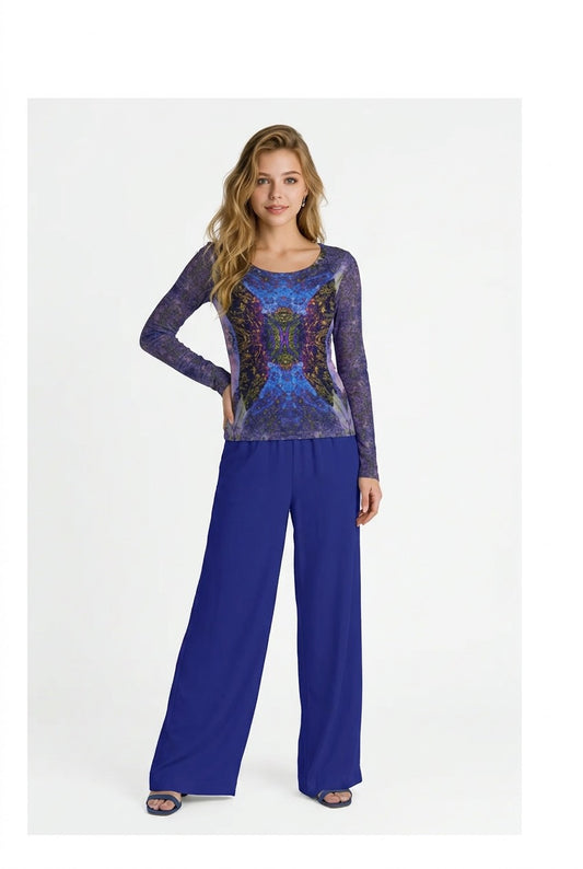 Indigo Flow Pants - Wide-leg Natural Rayon Pants