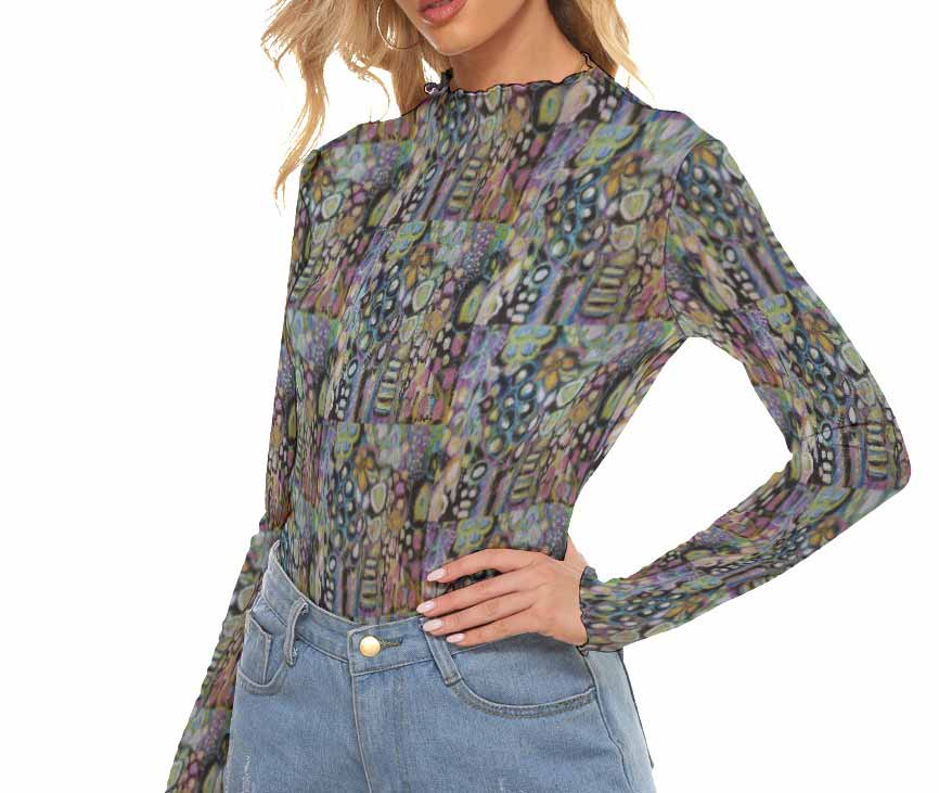 Midnight Jungle Mesh Top