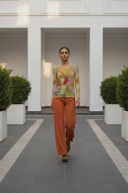 Solid Orange Flow Pants