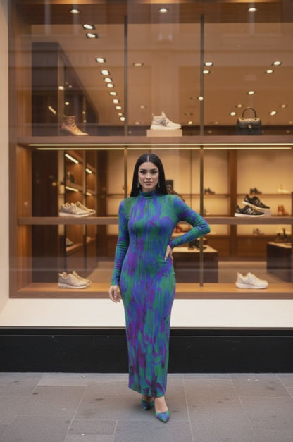 Blin Mock Turtleneck Dress