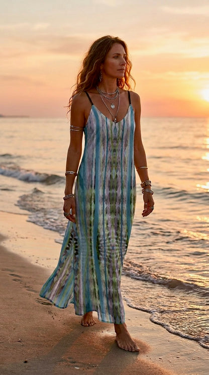 Selena Stripe Maxi Sundress